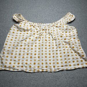 Anthropologie Women Size XL Agathe Marty Puff Sleeve Blouse Sun Stars Print